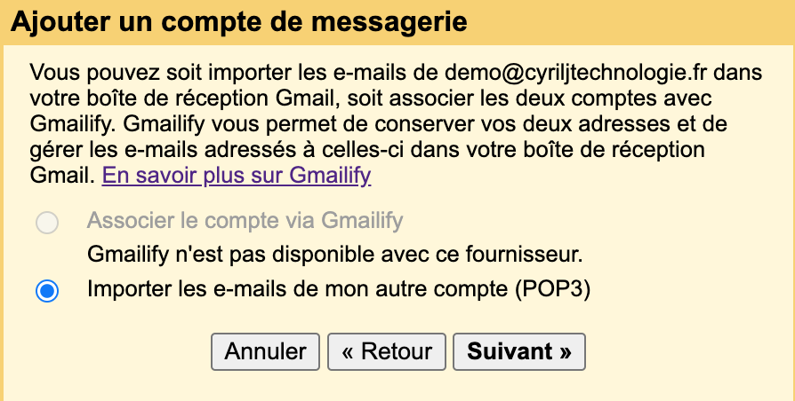 Importer les e-mails